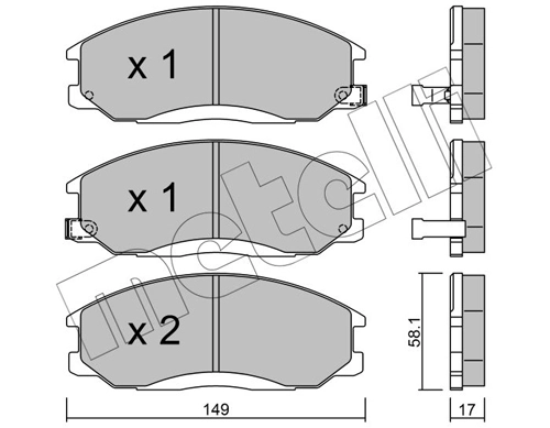 Brake Pad Set, disc brake 22-0364-0