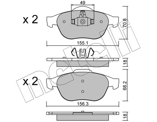 Brake Pad Set, disc brake 22-0336-2