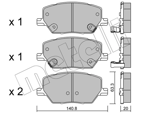 Brake Pad Set, disc brake 22-1001-0