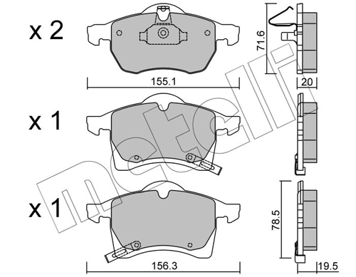 Brake Pad Set, disc brake 22-0258-0