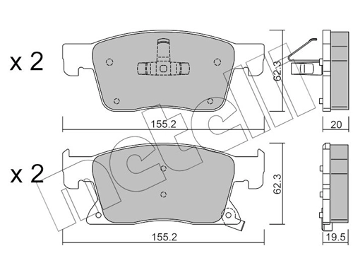 Brake Pad Set, disc brake 22-1115-0