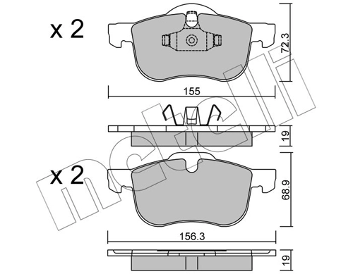 Brake Pad Set, disc brake 22-0309-0