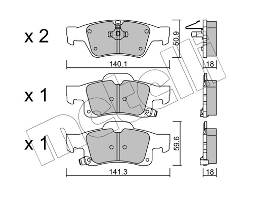Brake Pad Set, disc brake 22-0928-0