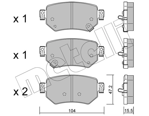 Brake Pad Set, disc brake 22-1159-0