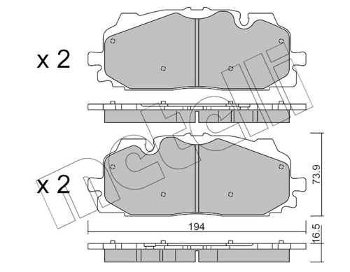 Brake Pad Set, disc brake 22-1128-0