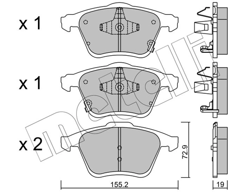 Brake Pad Set, disc brake 22-0805-0