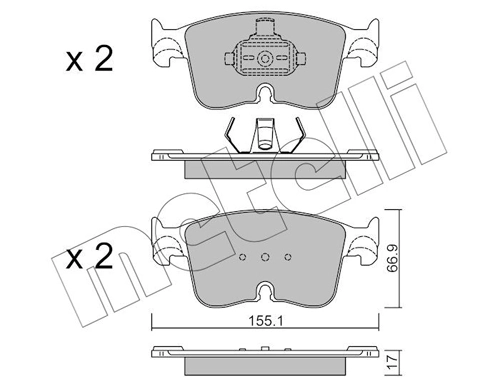 Brake Pad Set, disc brake 22-1383-0