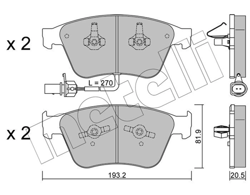 Brake Pad Set, disc brake 22-1253-0
