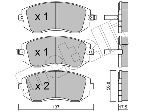 Brake Pad Set, disc brake 22-0500-0