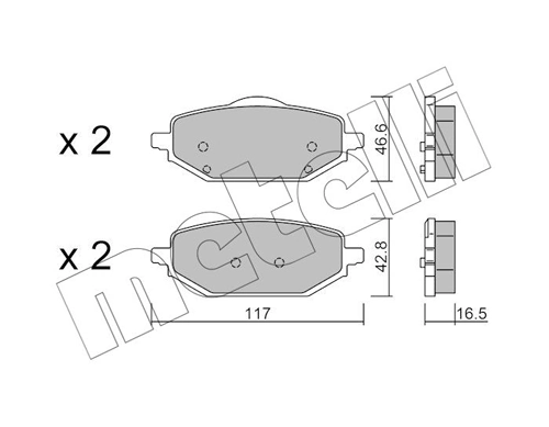 Brake Pad Set, disc brake 22-1395-0