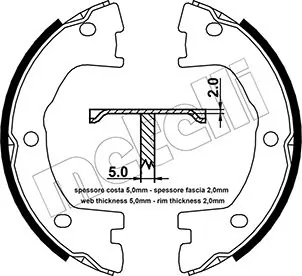 Brake Shoe Set, parking brake 53-0077