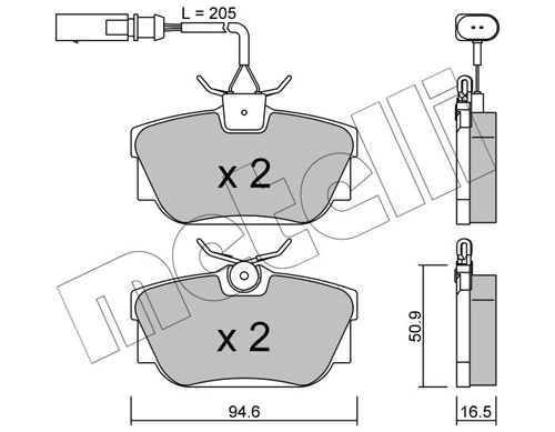 Brake Pad Set, disc brake 22-0346-2