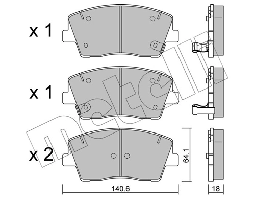 Brake Pad Set, disc brake 22-1168-0