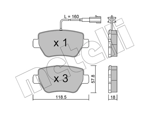 Brake Pad Set, disc brake 22-1204-0