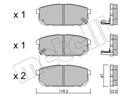 Brake Pad Set, disc brake 22-0516-0