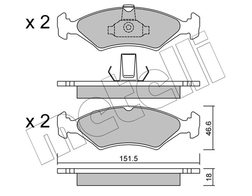 Brake Pad Set, disc brake 22-0093-0