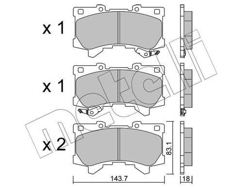 Brake Pad Set, disc brake 22-1401-0