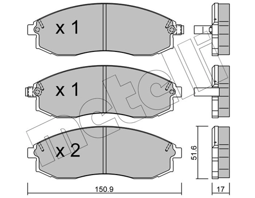 Brake Pad Set, disc brake 22-0306-0