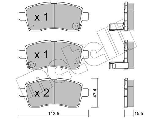 Brake Pad Set, disc brake 22-1162-0