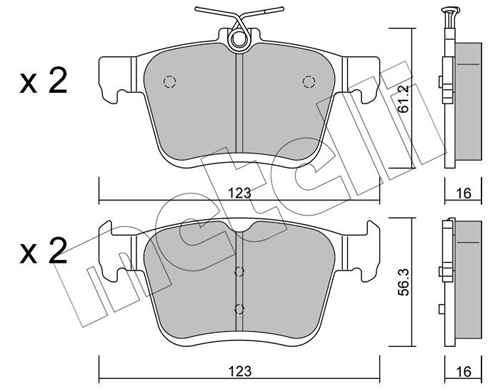 Brake Pad Set, disc brake 22-0951-0