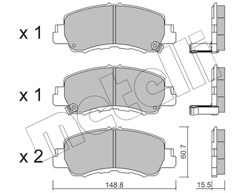 Brake Pad Set, disc brake 22-1239-0