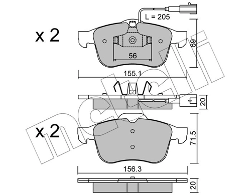 Brake Pad Set, disc brake 22-0703-0