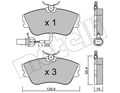 Brake Pad Set, disc brake 22-0164-1