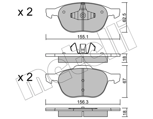 Brake Pad Set, disc brake 22-0534-0