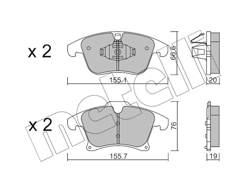 Brake Pad Set, disc brake 22-1039-1