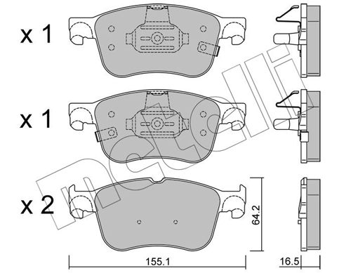 Brake Pad Set, disc brake 22-1205-0