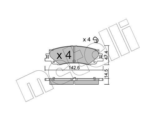 Brake Pad Set, disc brake 22-1402-0