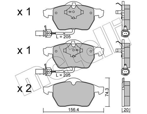 Brake Pad Set, disc brake 22-0314-0