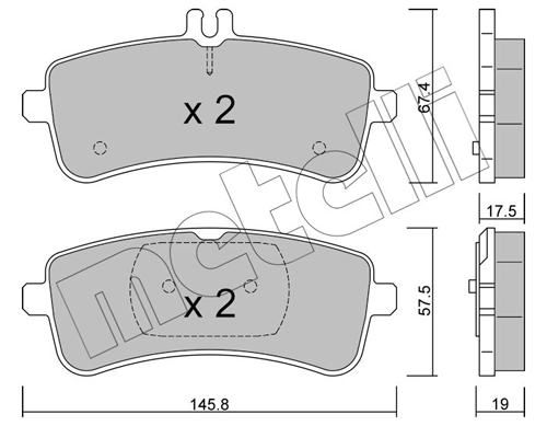 Brake Pad Set, disc brake 22-1200-0