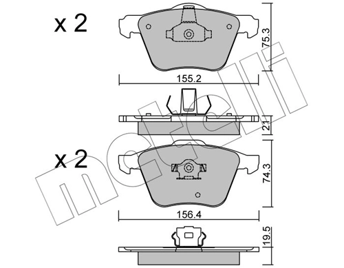 Brake Pad Set, disc brake 22-0599-0