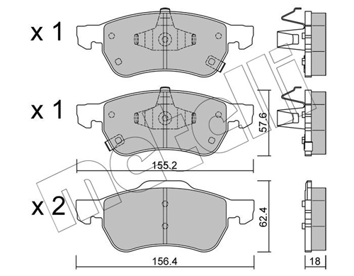 Brake Pad Set, disc brake 22-1408-0
