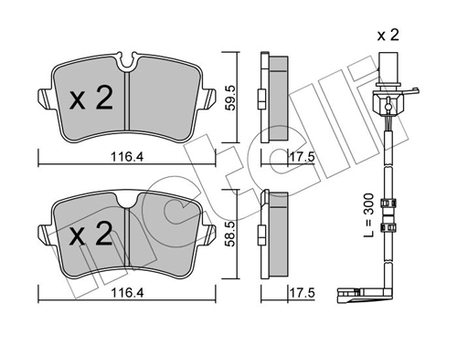 Brake Pad Set, disc brake 22-0955-1K