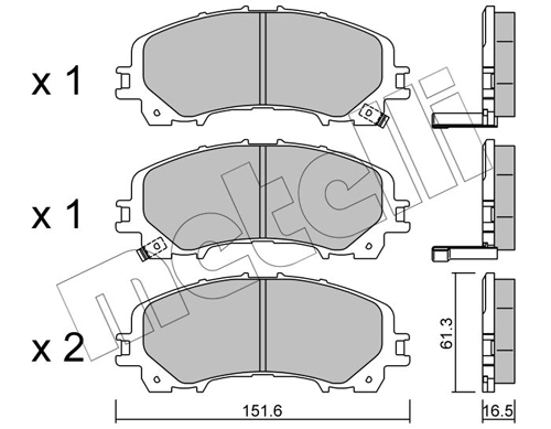 Brake Pad Set, disc brake 22-1082-0