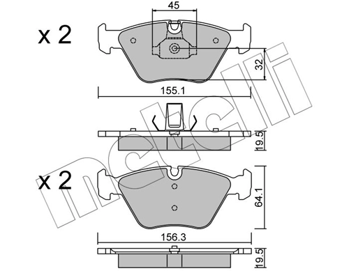 Brake Pad Set, disc brake 22-0207-3
