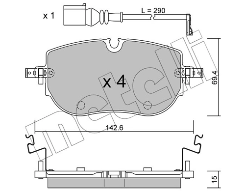 Brake Pad Set, disc brake 22-1319-0