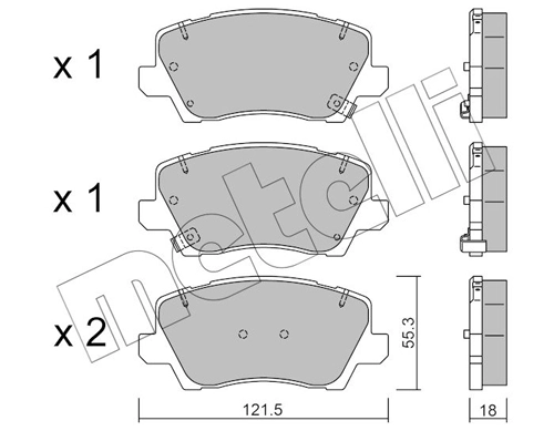 Brake Pad Set, disc brake 22-1165-0