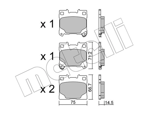 Brake Pad Set, disc brake 22-1289-0