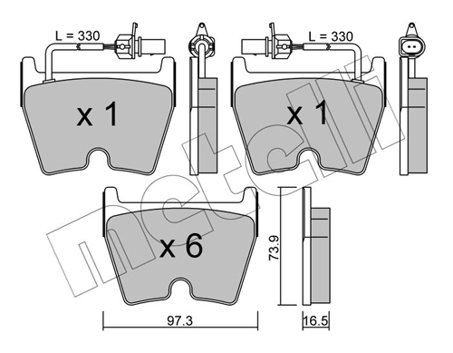 Brake Pad Set, disc brake 22-1043-0