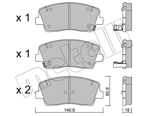 Brake Pad Set, disc brake 22-1169-0