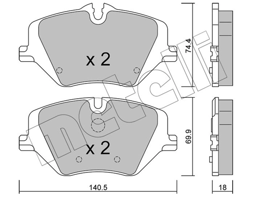 Brake Pad Set, disc brake 22-1354-0