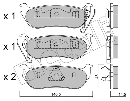 Brake Pad Set, disc brake 22-0627-0