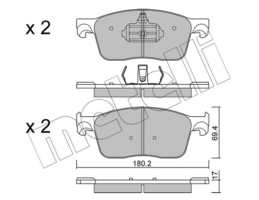 Brake Pad Set, disc brake 22-1107-0