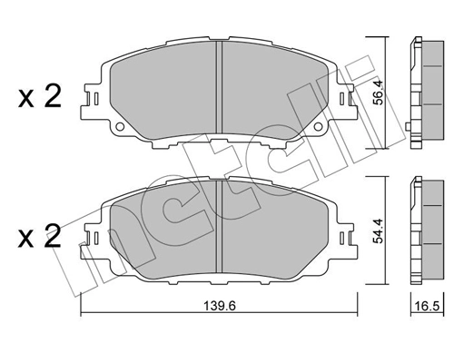 Brake Pad Set, disc brake 22-1235-0