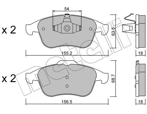 Brake Pad Set, disc brake 22-0803-0