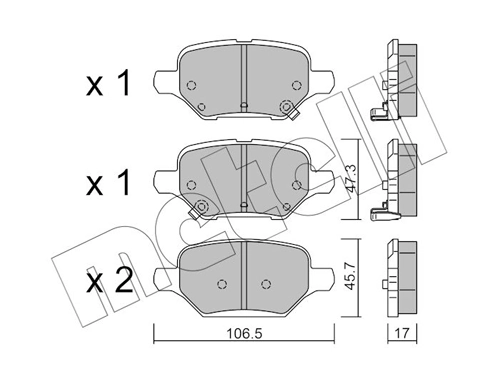 Brake Pad Set, disc brake 22-1213-0