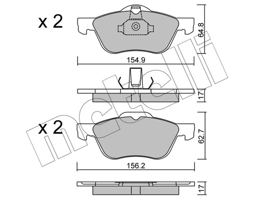 Brake Pad Set, disc brake 22-0489-0